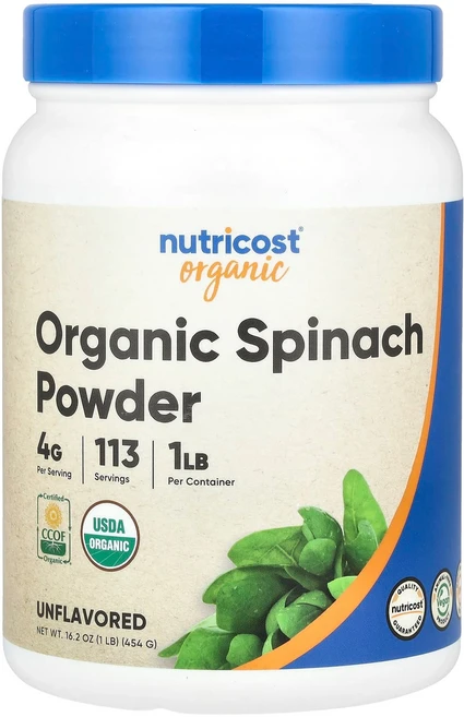 뉴트리코스트 유기농 시금치 분말 무향 454g (16.2oz) NCS-57226 - 쿠팡