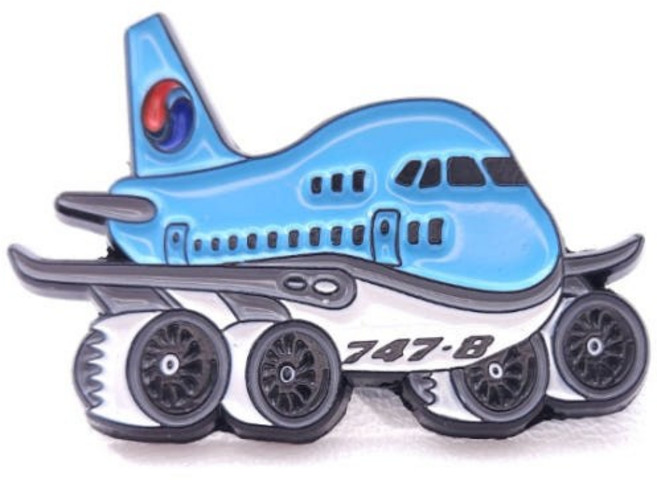 비행기 뱃지 태극기 747 조종사 배지 플라이트백 돌돌이 승무원 항공 굿즈 미니플레인