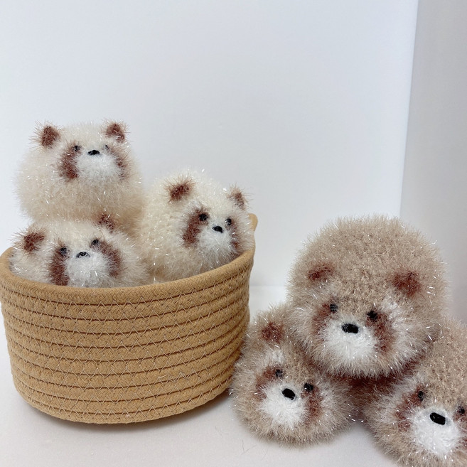 럽쿤 너구리 라쿤 수세미 핸드메이드, 1개, 2개