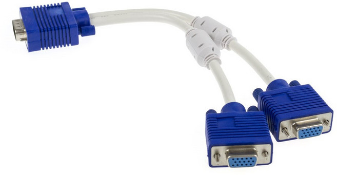 Coms RGB 모니터 케이블 20cm Y형 2분배 BB983, 1개