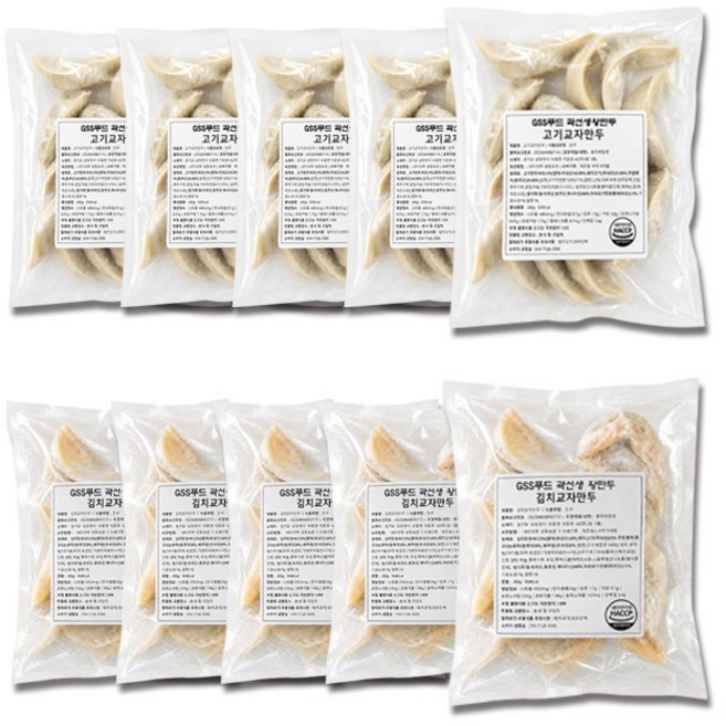 곽선생왕만두 고기교자만두 1.5kg +김치교자만두 1.5kg 국내산 돼지고기, 300g, 10개