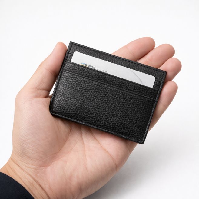 하시모 데일리 소가죽 슬림 미니 카드지갑