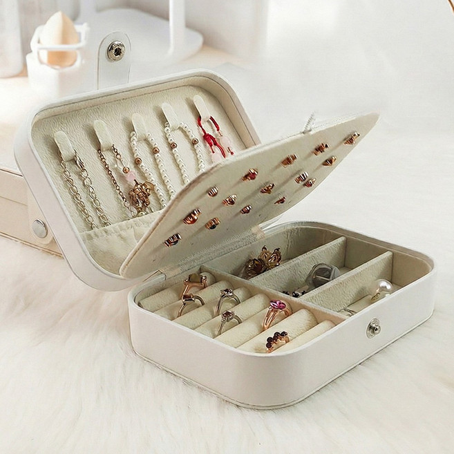 앙플러스 미니멀 악세사리 보관함 쥬얼리 보석함, 1개, 화이트