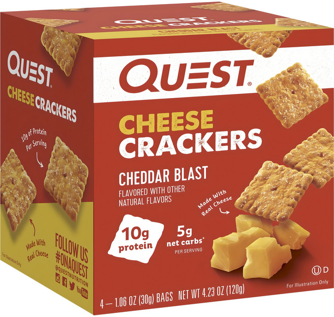 퀘스트뉴트리션 치즈 크래커 체다 블라스트, 4개입, 30g