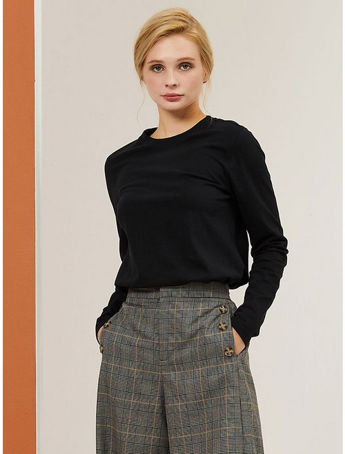 그렉노먼 여성 싱글 오가닉티셔츠 블랙 HWP19-TS301