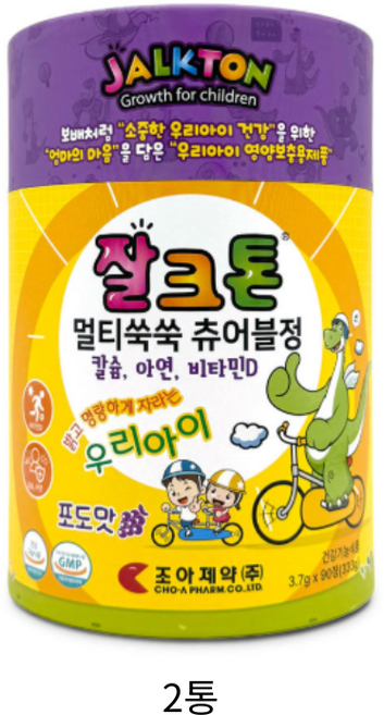 잘크톤 멀티튼튼 츄어블정 딸기맛 3.7g, 90정, 2개