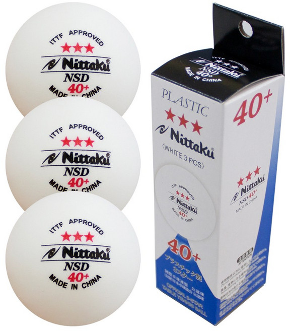 닛타쿠 탁구공 NSD 3스타 시합구, 화이트, 3개입, 1개