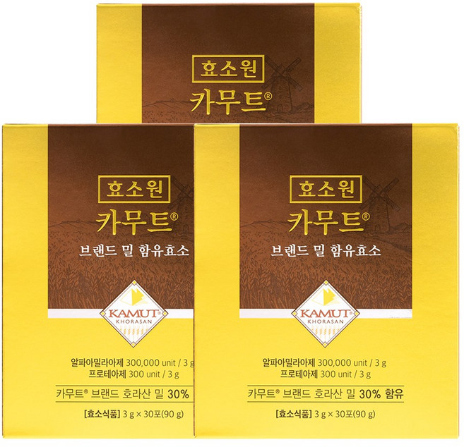 한국발효 효소원 카무트 효소 3박스(3gx30포), 90g, 3개