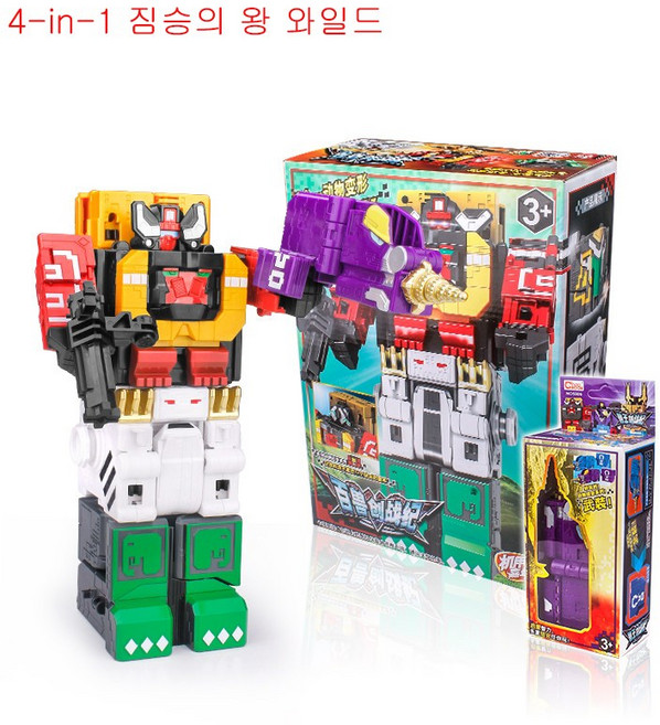 로봇장난감 파워레인저 애니멀포스 변신 동물합체 비스트킹 오션엠페러, 1개, 4종 합체 비스트킹 세트