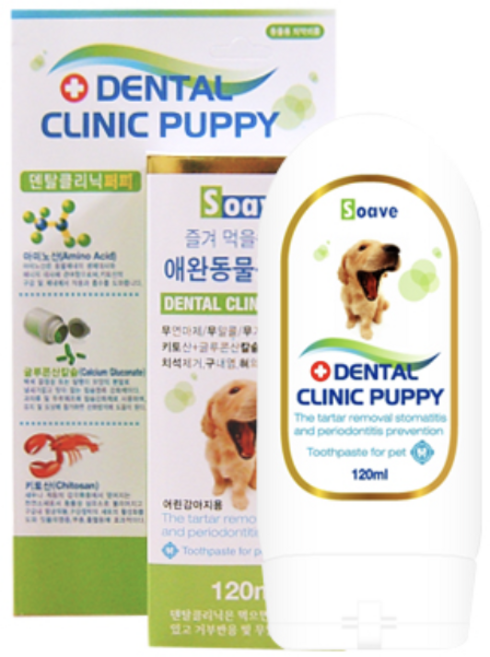 어린 아기 강아지 짜먹는 치약 퍼피 애견 바르는 치약 복숭아향, 1개, 120ml