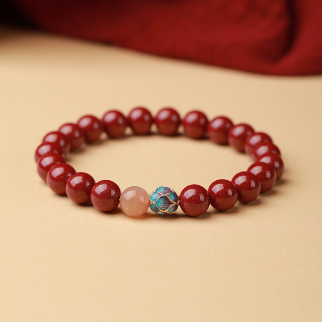 이레오몰 경면주사 장미수정 팔찌 로즈쿼츠 L-0079