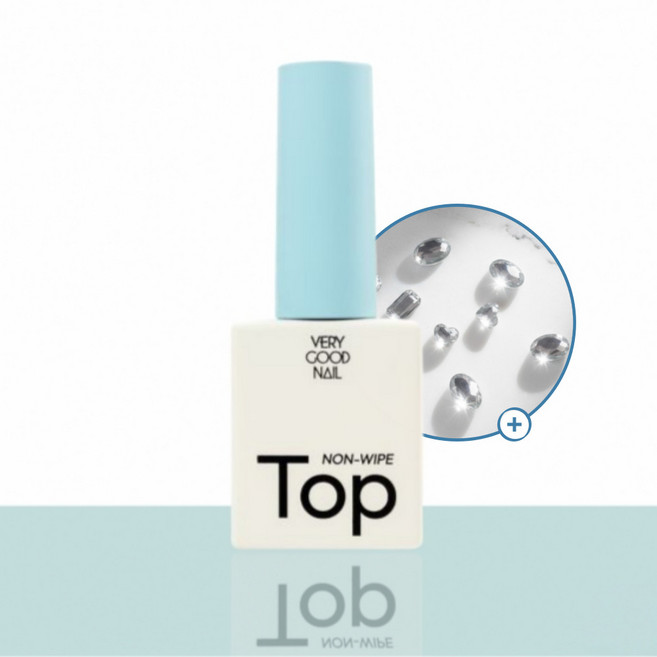베리굿네일 탑포오버레이 논와이프 탑젤 + 스톤2알, 1개, 10ml
