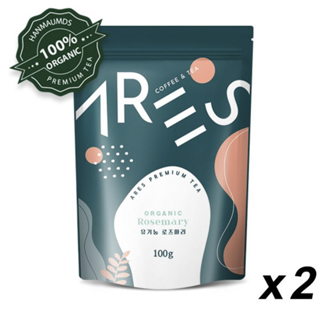 아레스 유기농 로즈마리(잎차), 2개, 1개입