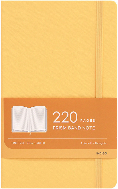 인디고 프리즘 220 A5 양장 밴드 라인 유선 노트, 1개, 버터옐로우