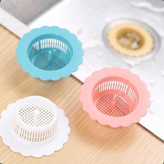 플라스틱 배수구망 싱크대 거름망 음식물 필터 주방 교체용 위생, 1개, 옐로우