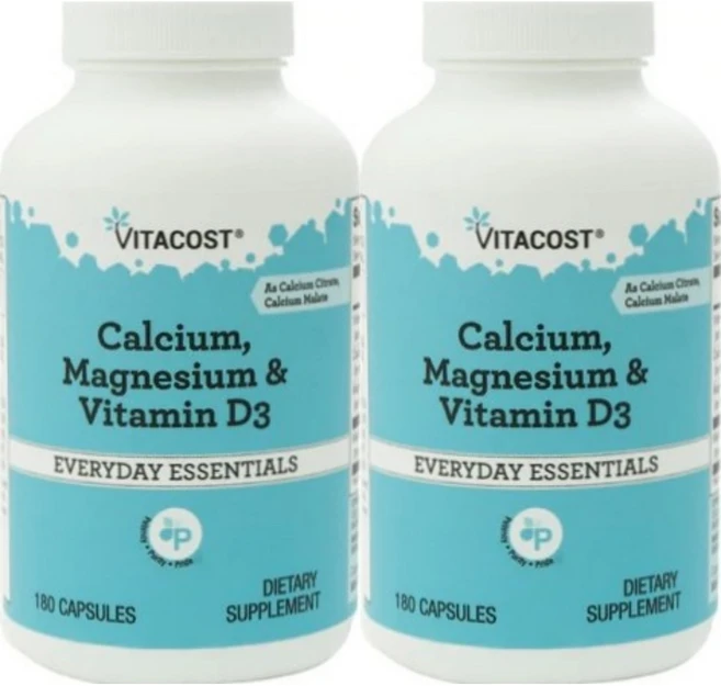 비타코스트 칼슘 마그네슘 비타민 D3, 180정, 2팩 - 쿠팡
