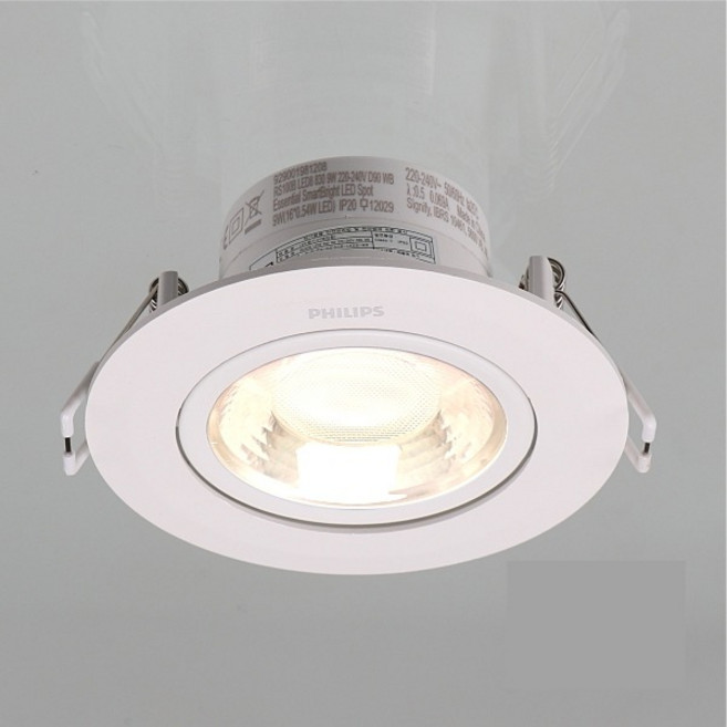 LED 조명 MR16 할로겐 일체형 매입등 각도조절 3.5인치 9W 화이트 전구색 필립스, 1개