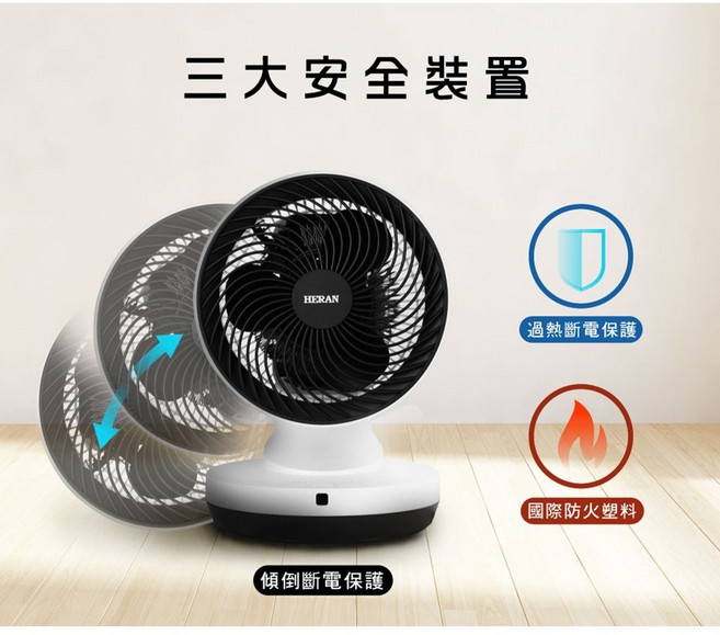 HERAN 禾聯 冷暖兩用循環扇 HAF-09GD01H 3D 遙控型 9吋