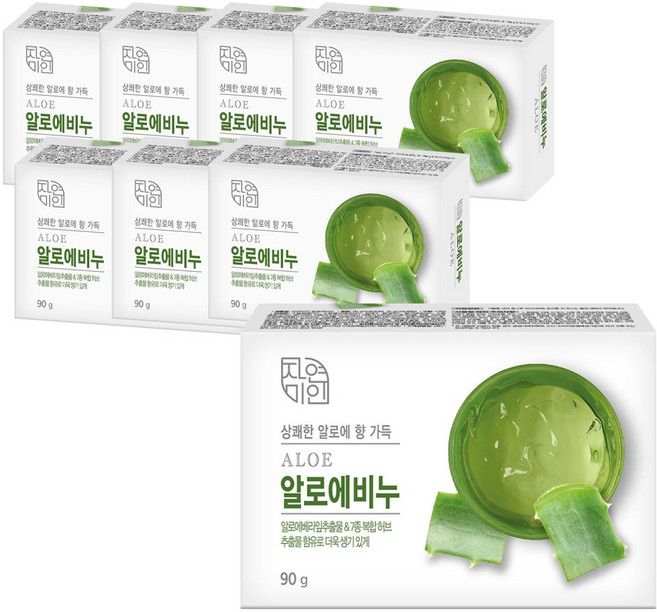 무궁화 자연미인 알로에비누, 90g, 8개입