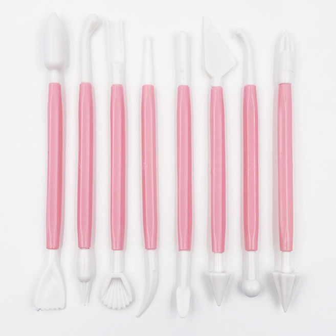 라베코 점토도구 만들기 점토칼 세트 연핑크, 8개입