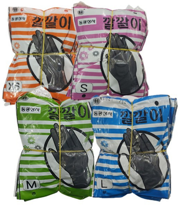 동광상사 미용 깔깔이 라텍스장갑 S, 검정(S), 1세트