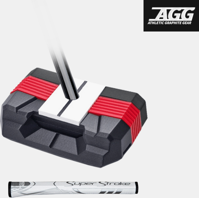 [이용희프로 퍼터]굴림채 ZET 제로토크 블랙 유광 카본샤프트 퍼터 세미 말렛 슈퍼스트로크그립, 레드 34 피스톨투어 퍼플화이트