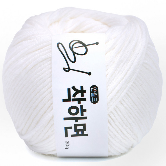 착하면 30g 뜨개실 얀월드 얀메이크, 1개, 001. 스노우 30g