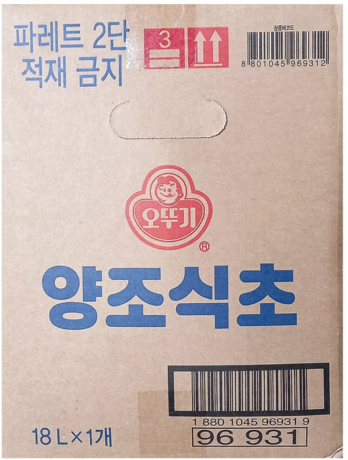 오뚜기 양조식초 BIB 18L, 2개