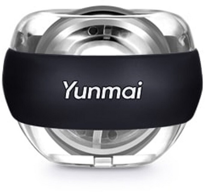 Xiaomi-Mijia Yunmai 안티 스트레스 손목 트레이너 LED 자이로볼 필수 스피너 자이로스코픽 팔 운동 기구, Black, 1개