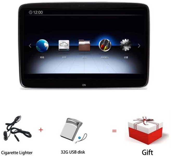 안드로이드 화면 머리 받침 자동차 모니터 디지털 패널 TV 머리 받침 화면 메르세데스-벤츠 S 클래스 뒷좌, 01 One pc