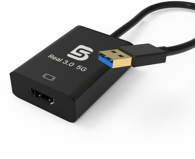 비에스USB 3.0 TO HDMI 리얼 5G 전송속도 티비 모니터 화면확장 복제 컨버터, 1개, BS-U5GHD-BK