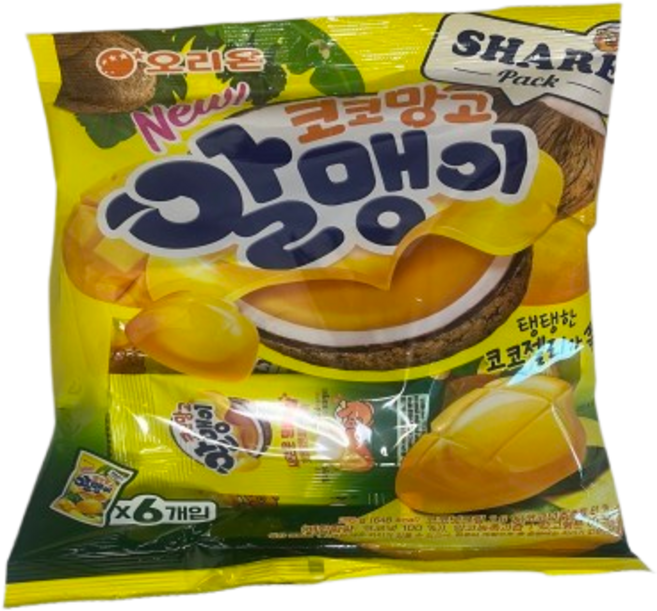 몽글몽글마켓 오리온 코코망고알맹이 젤리, 36g, 6개