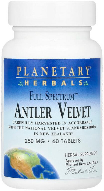 Planetary Herbals Full Spectrum™ 녹용 벨벳 60정(1정당 250mg) PTF-10454, 1개, 60정