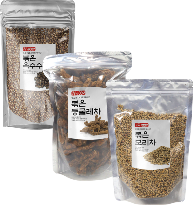 국산 볶은 보리차 둥굴레차 옥수수차 주전자용 세트, 1세트, 500g, 3개입