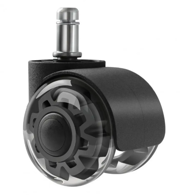 코끼리바퀴 더블 의자바퀴 무소음 투명 우레탄, 1개, A.투명 더블 블랙