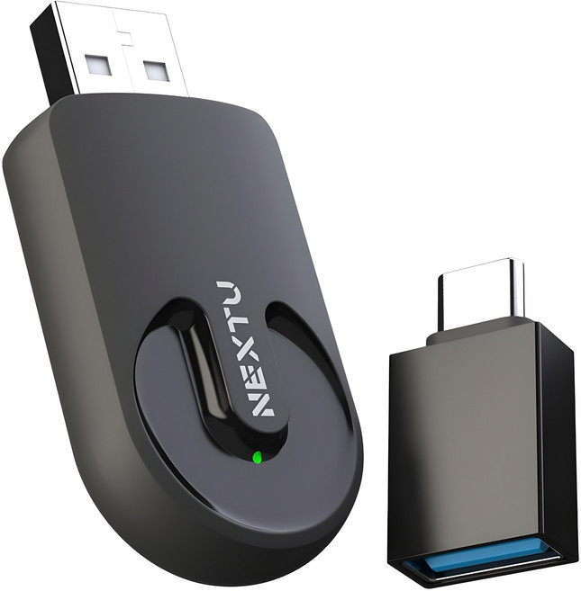 넥스트유 아니오스 초소형 무선 카플레이 동글 2IN1 미러링 안드로이드 오토, WMC06, 블랙