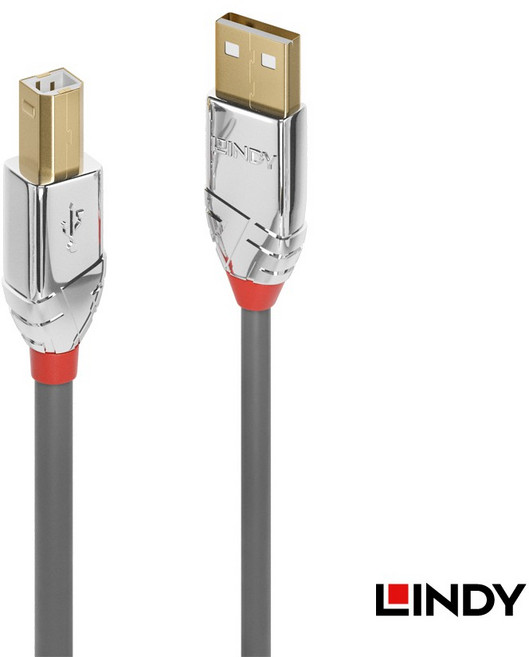 LINDY CROMO LINE USB 2.0 Type-A to Type-B Transmission Cable 2M, 1個, 1M, 1m