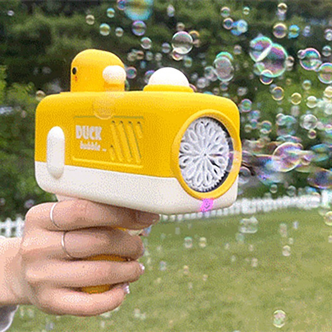 악어 오리 동물 버블건 12홀 아기 멜로디 터보 자동 비눗방울총, 오리 버블건
