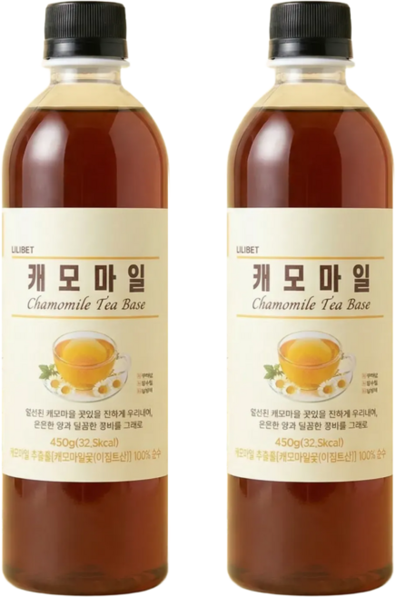 릴리벳 캐모마일 티베이스 원액 무카페인 허브차, 1개, 2개입, 450g