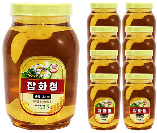 청림 sweet 잡화청 2.4kg 한박스 (2.4kg x 8ea)아이스박스, 8개