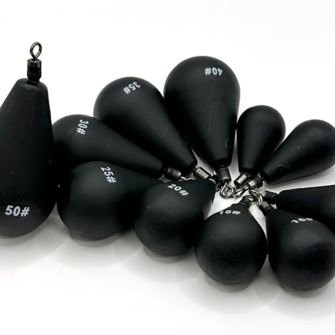 블랙 봉돌 무광 싱커 물방울 쭈꾸미 갑오징어 문어 회전도래, 1개, 2개입