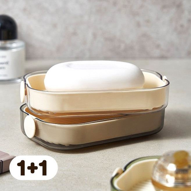 풀바잉 물빠짐 비누 받침대 트레이, 2개, 그린, 그레이