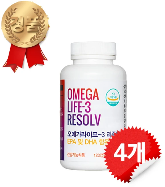 유니시티 오메가라이프 3 리졸브 오메가3 EPA 및 DHA 함유, 120정, 4개 - 쿠팡