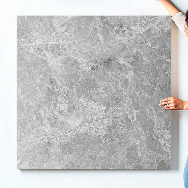 Fowod 800X800mm PVC붙이는 데코타일 접착식 정사각 장판 셀프시공 대리석 모방 바닥 스티커 1.6mm 두께, 15개, 접착식바닥E04