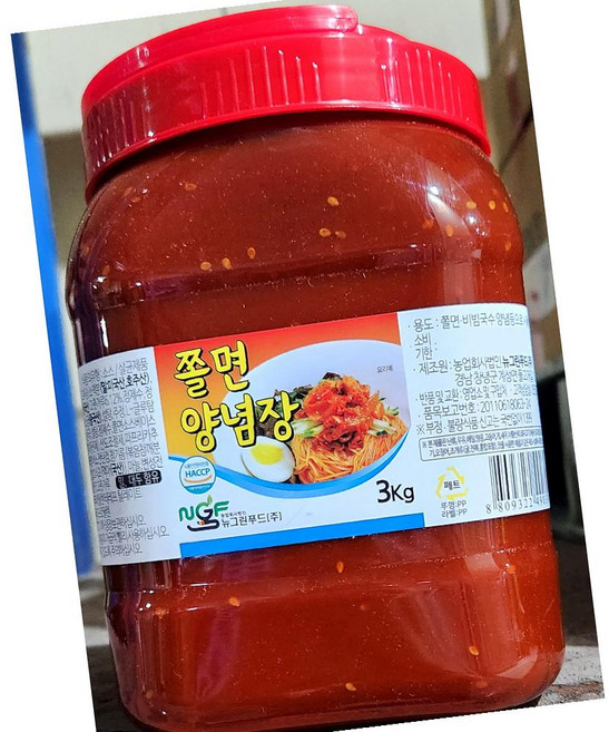 뉴그린푸드 쫄면장 3kg 냉장 쫄면양념 매운소스, 4개