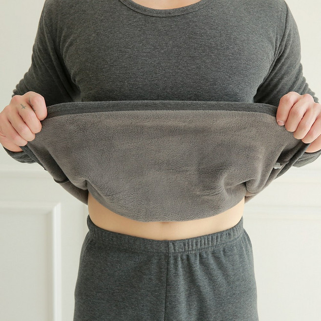 핑크앤다이아 남성 고급 융 기모 내복세트 두꺼운 겨울 보온내의 상하의 방한 타이즈