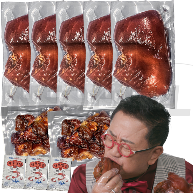 [TV홈쇼핑정품 인포벨]심가네 씨육수 뼈없는 족발 이용식 앞다리 돼지 순살 흑마늘 족발 앞족 간편 야식, 1개, 1kg