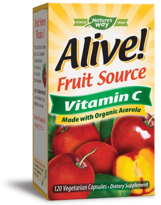네이쳐스웨이 얼라이브! 프루트 소스 비타민 C 베지테리안 캡슐, 120정, 1개 - 쿠팡