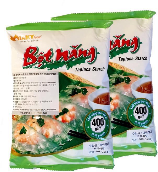 베트남 봇낭 타피오카 전분 BOT NANG, 400g, 2개