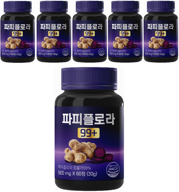 대용량 파피플로라 99+ 식약청 100% haccp 인증, 6개, 60정